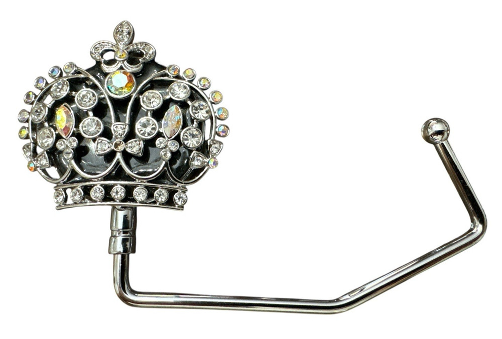 SPRING STREET DESIGN CRYSTAL CROWN HANDBAG HOLDER PURSE HOOK NEW GIFT ITEM